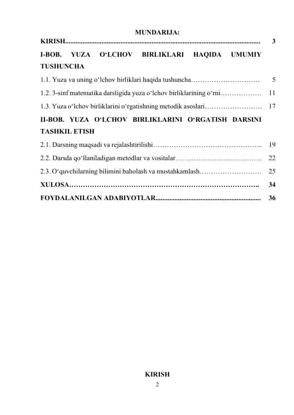 3-sinfda yuza o‘lchov birliklarini o‘rgatish metodikasi