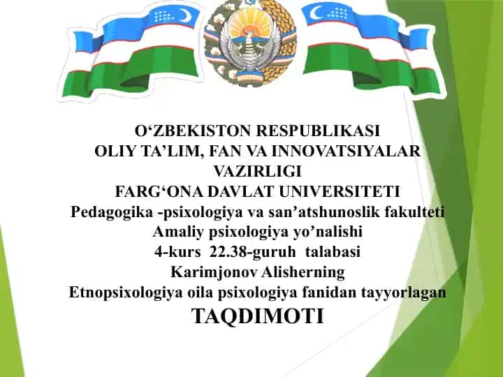 Etnopsixologiya va oila psixologiyasi