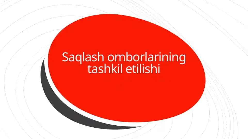 Saqlash omborlarining tashkil etilishi