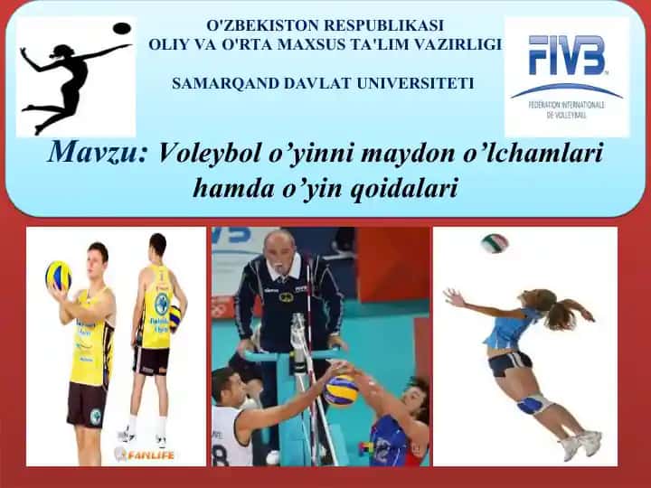 Voleybol o’yinining maydon o’lchamlari va qoidalari