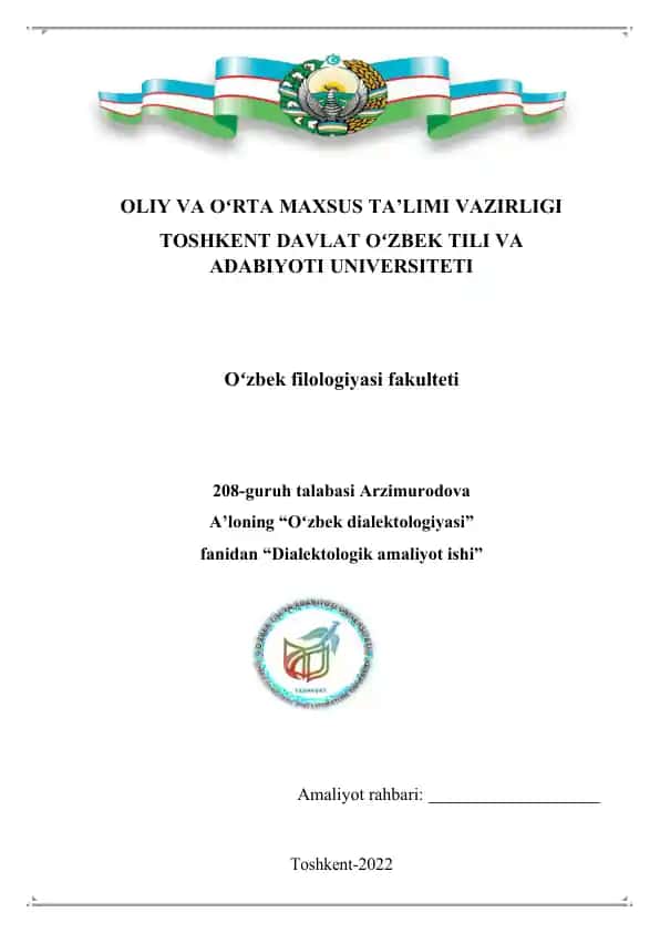 Oʻzbek dialektologiyasi