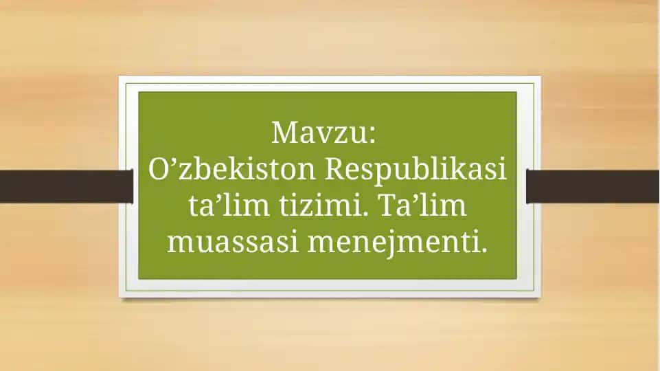 O‘zbekistonRespublikasita’limtizimi
