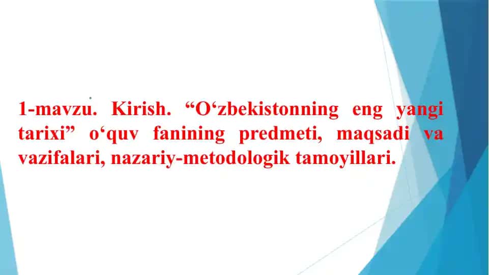 O‘zbekistonning eng yangi tarixi