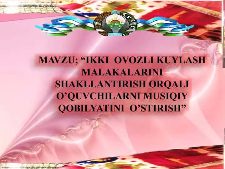 Ikki ovozli kuylash malakalari