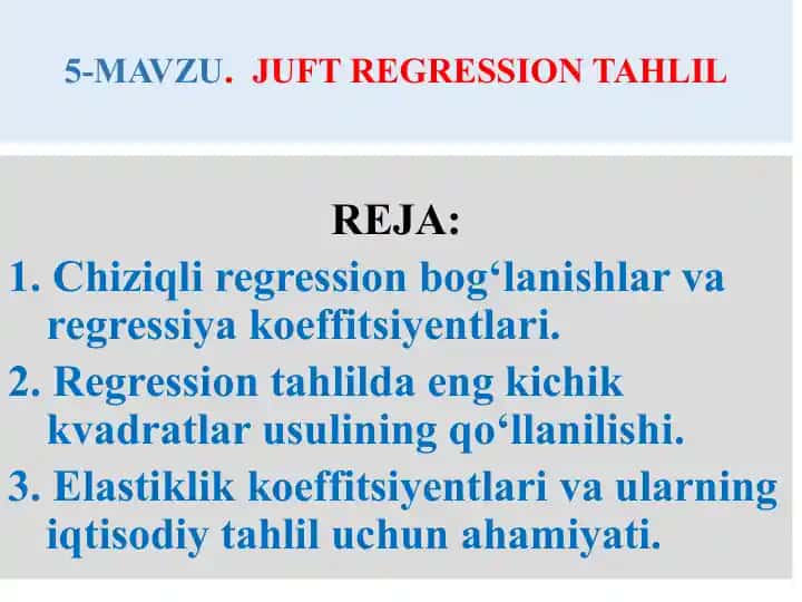 Juft Regression Tahlil