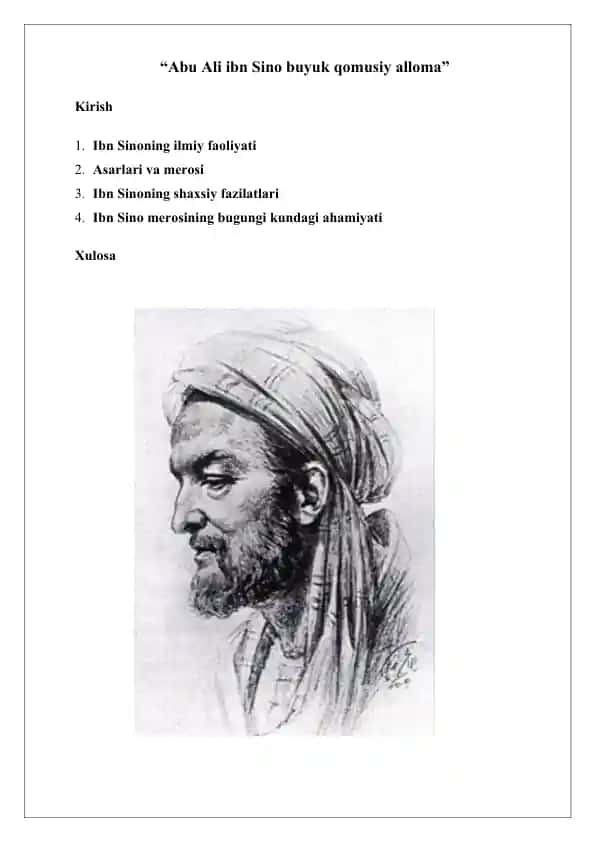 Abu Ali ibn Sino buyuk qomusiy alloma