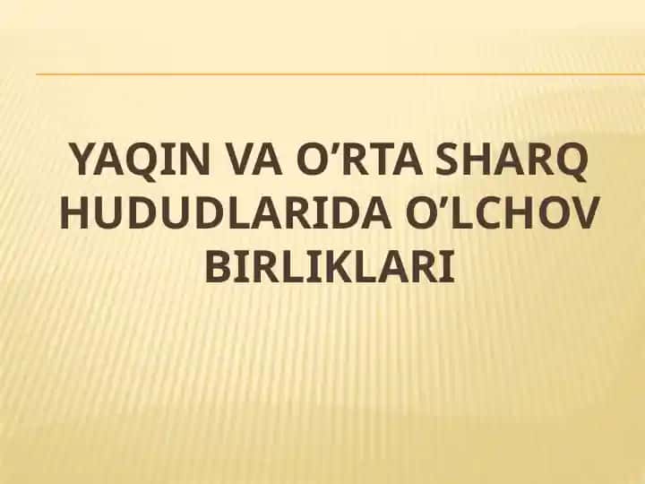 Yaqinsharqo’lchovbirliklari