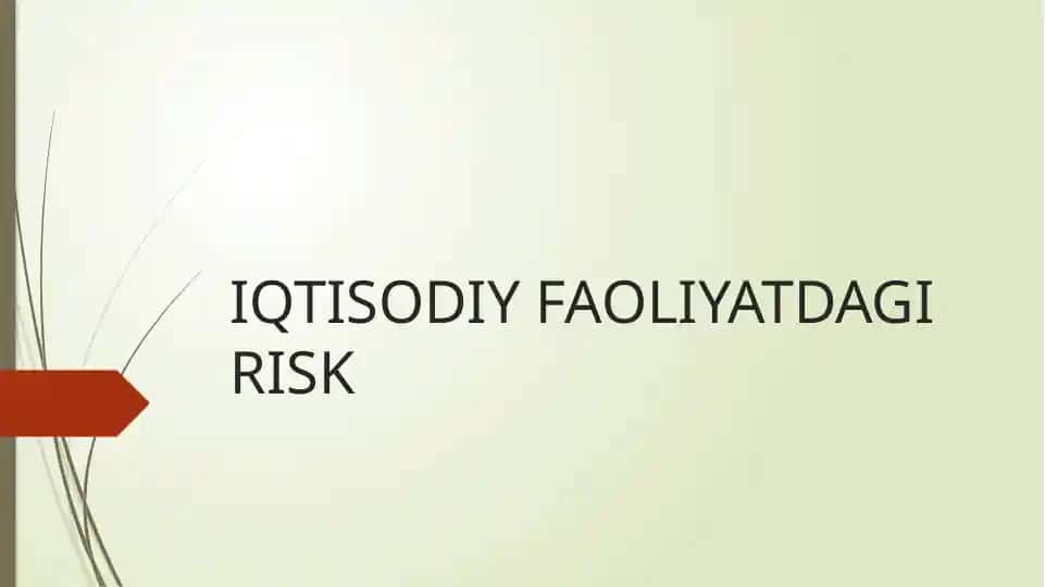 Iqtisodiy faoliyatdagi risk