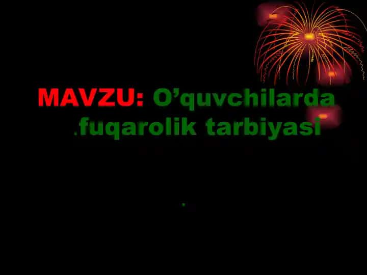 O’quvchilarda fuqarolik tarbiyasi