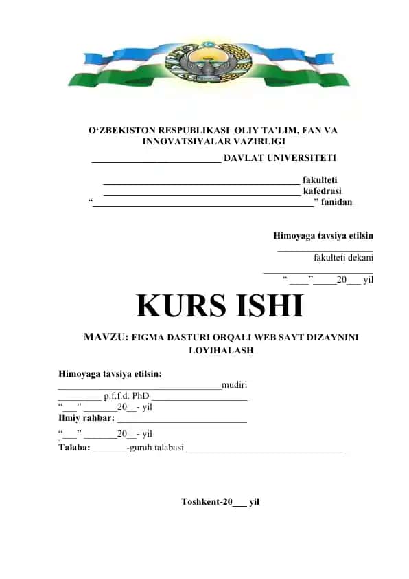 FIGMA DASTURI ORQALI WEB SAYT DIZAYNINI LOYIHALASH