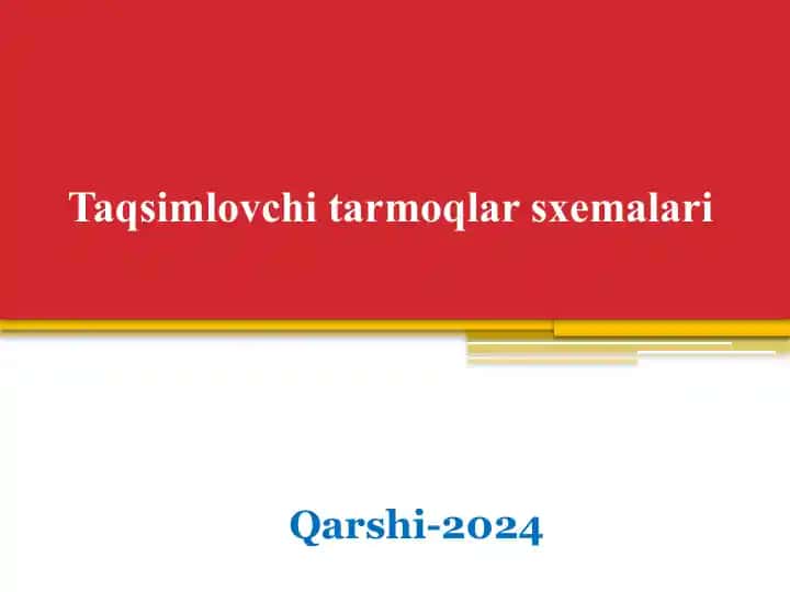Taqsimlovchitarmoqlarsxemalari