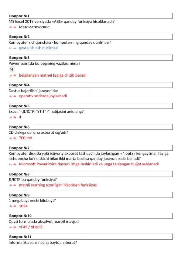 MS Excel 2019 funksiyalari