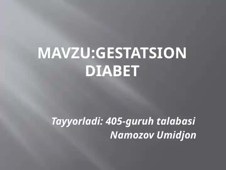 Gestatsiondiabet