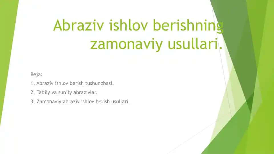 Abraziv ishlov berish