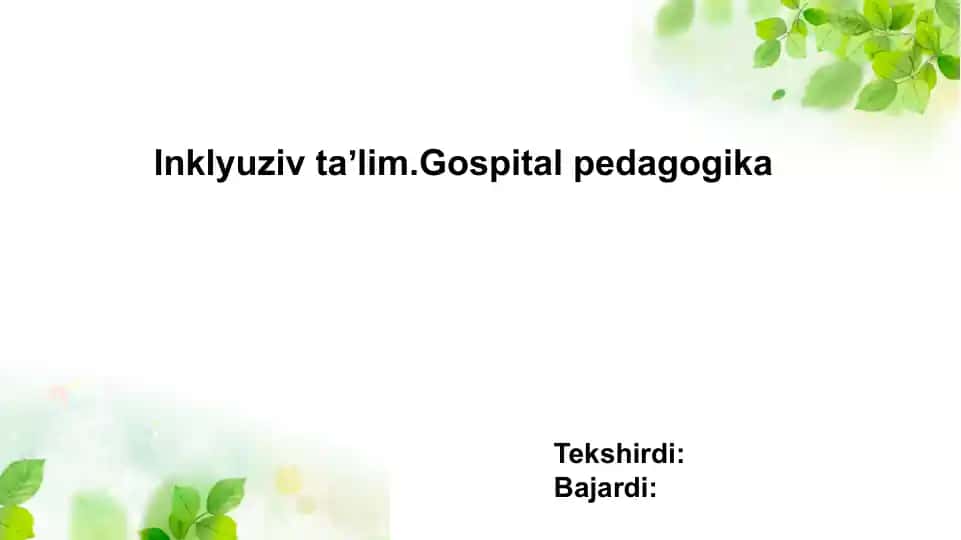 gospital pedagogika
