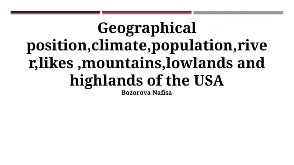 USA: Geographical Overview and Climate