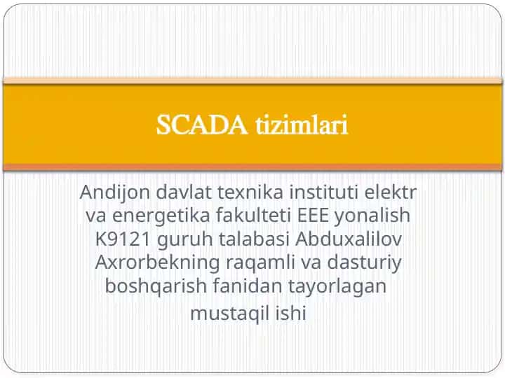 SCADA tizimlari