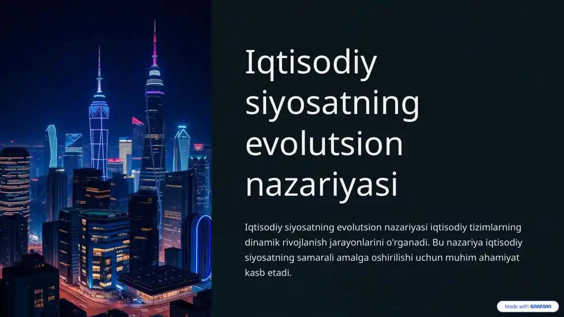 Iqtisodiy siyosatning evolutsion nazariyasi