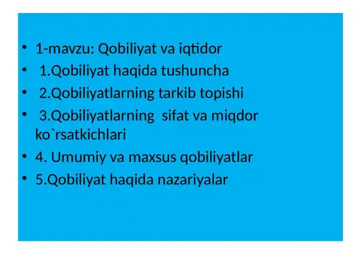 Qobiliyat va iqtidor