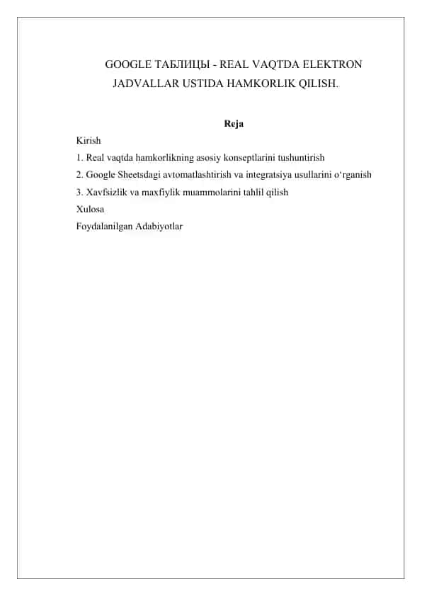 Google Sheets