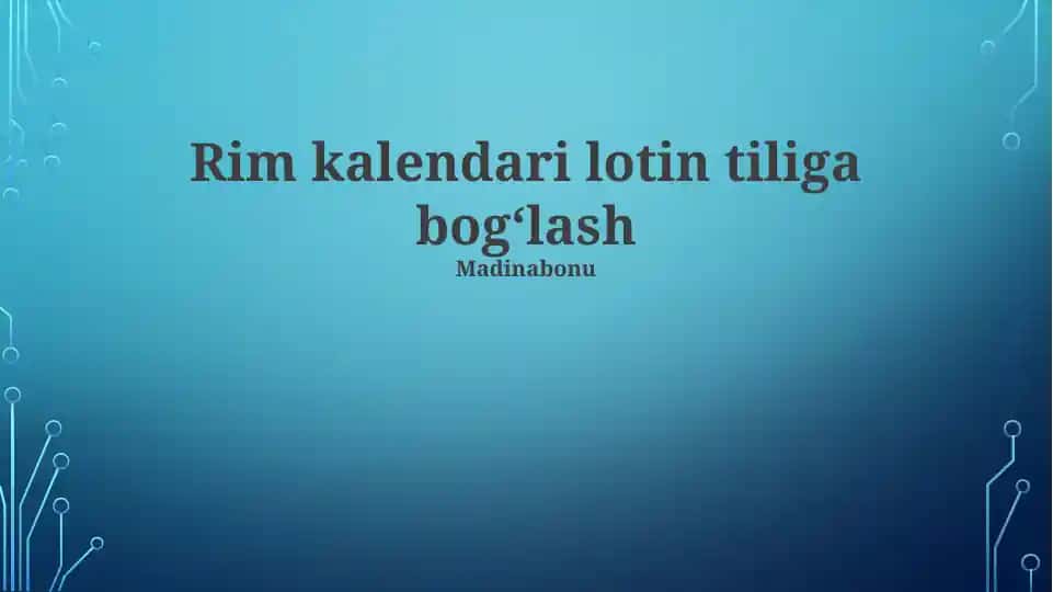 Rim kalendari lotin tiliga bog‘lash