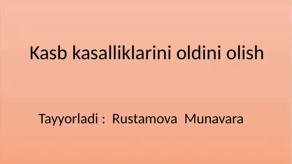Kasbkasalliklari