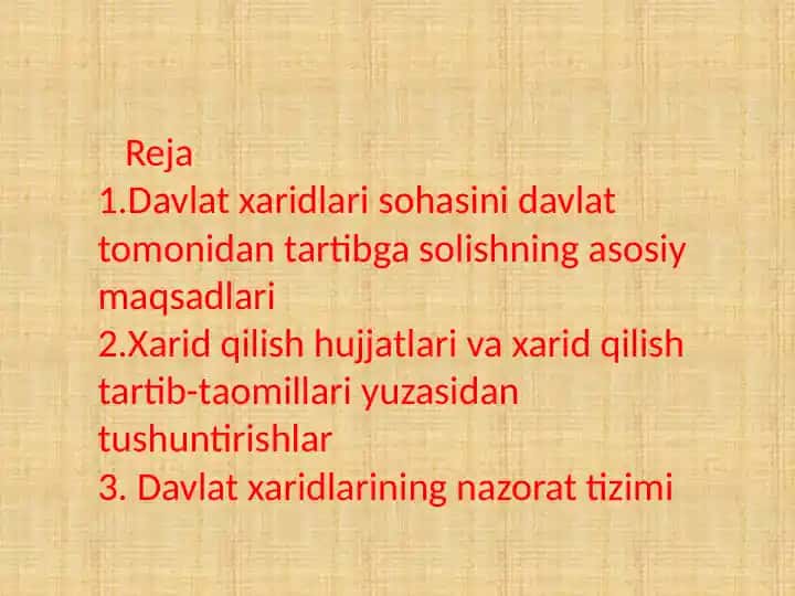 Davlat xaridlari sohasini davlat tomonidan tartibga solish