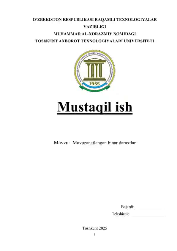Muvozanatlangan binar daraxtlar