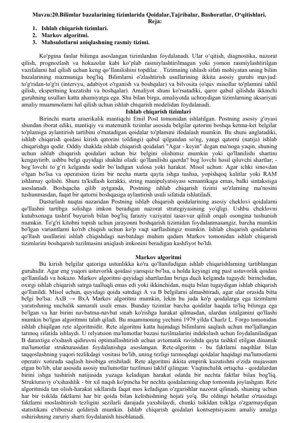 Ishlab chiqarish tizimlari