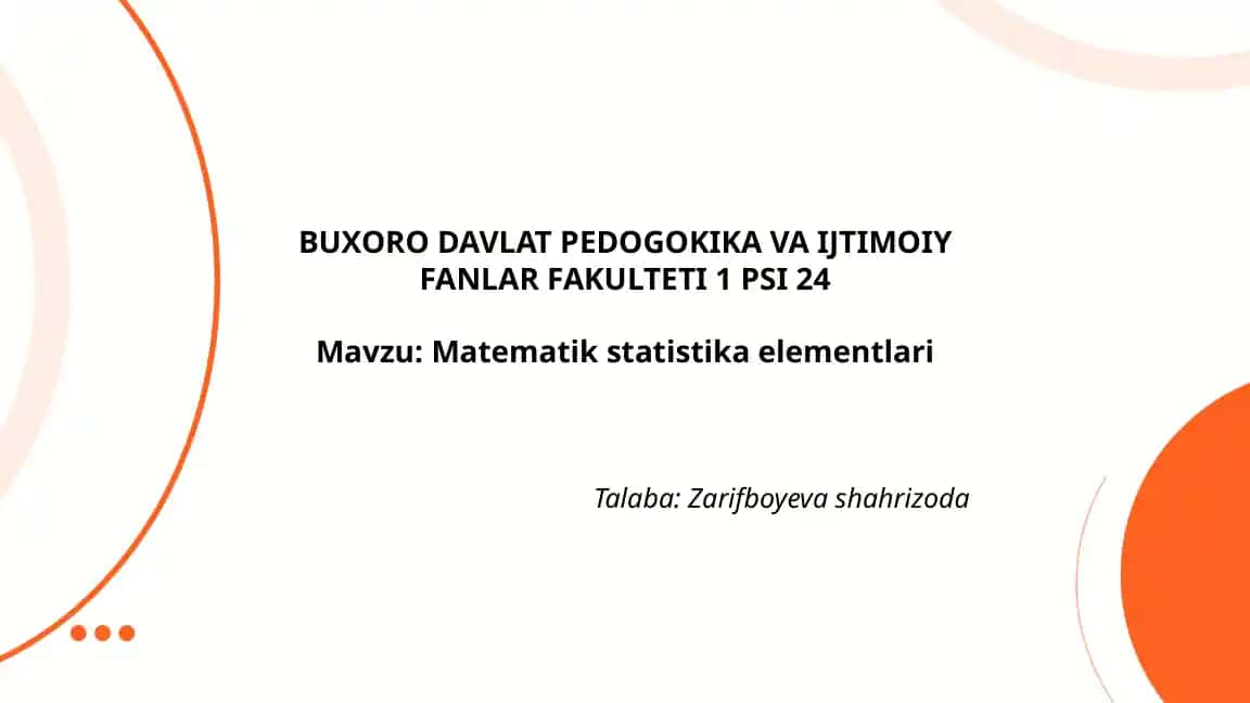 Matematik statistika elementlari