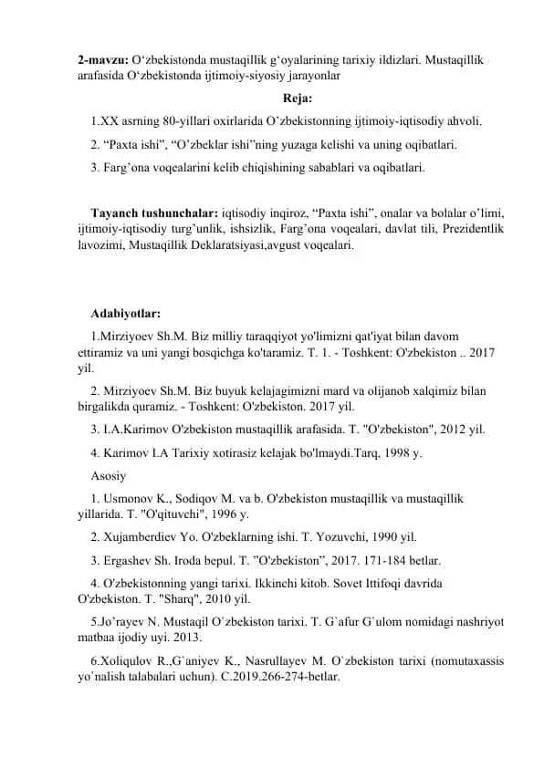 O‘zbekistonda mustaqillik g‘oyalarining tarixiy ildizlari