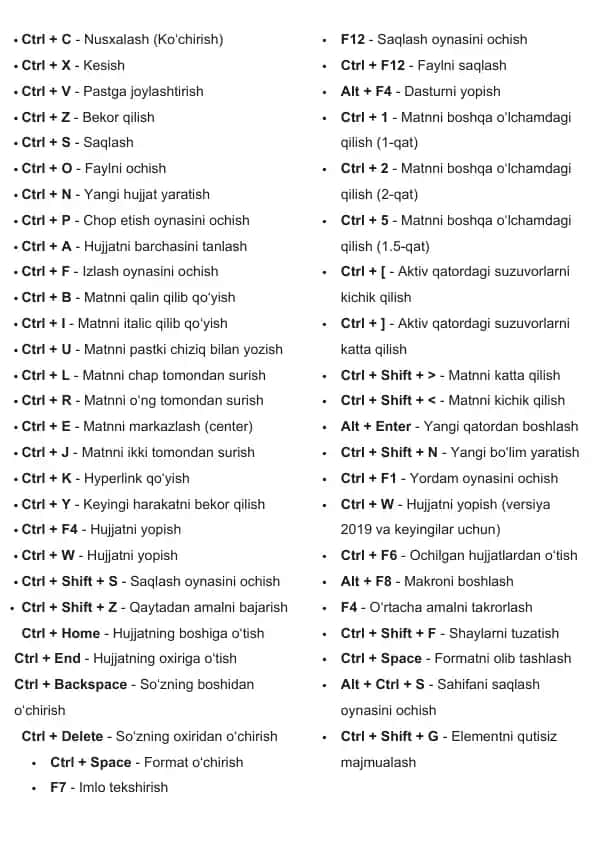Keyboard Shortcuts