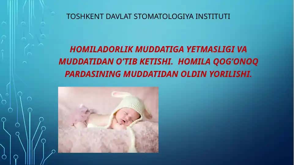 Chala tug'ilgan chaqaloqni yashab ketishi mumkin