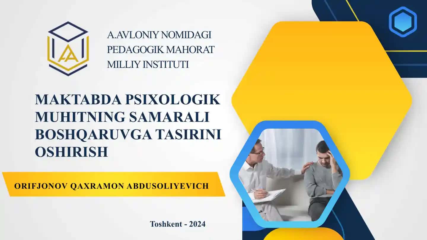 Maktabda Psixologik muhitning samarali boshqaruvga tasirini oshirish