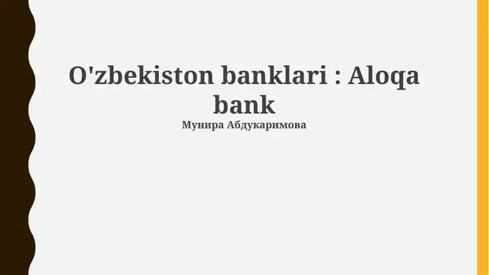 Aloqa Bank
