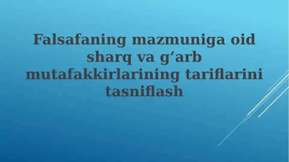 Falsafa Ta'riflari