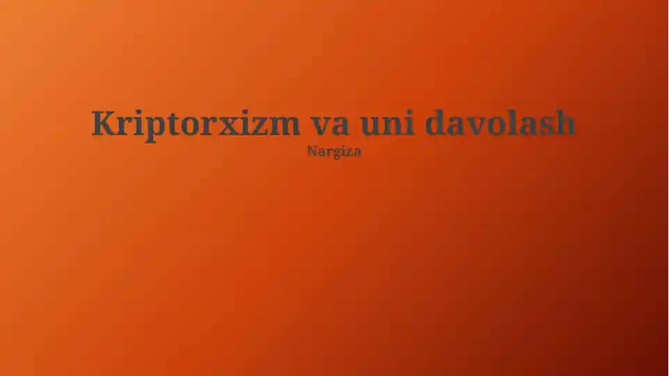 Kriptorxizm va uni davolash