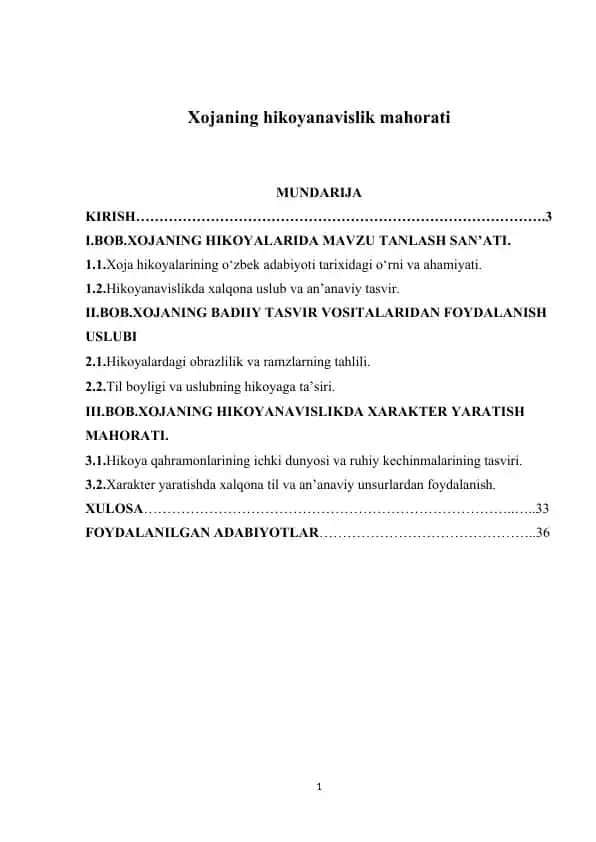 Hikoyanavislikda Xalqona Uslub va An'anaviy Tasvir