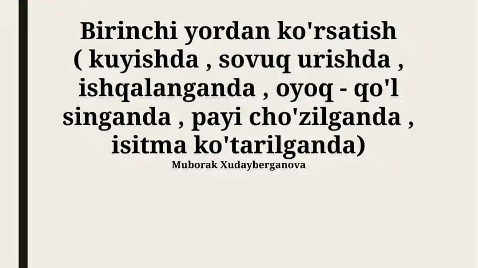 Kuyishda birinchi yordam