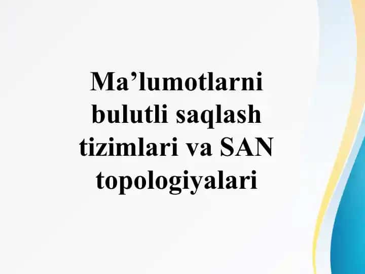 Bulutli Saqlash Tizimlari