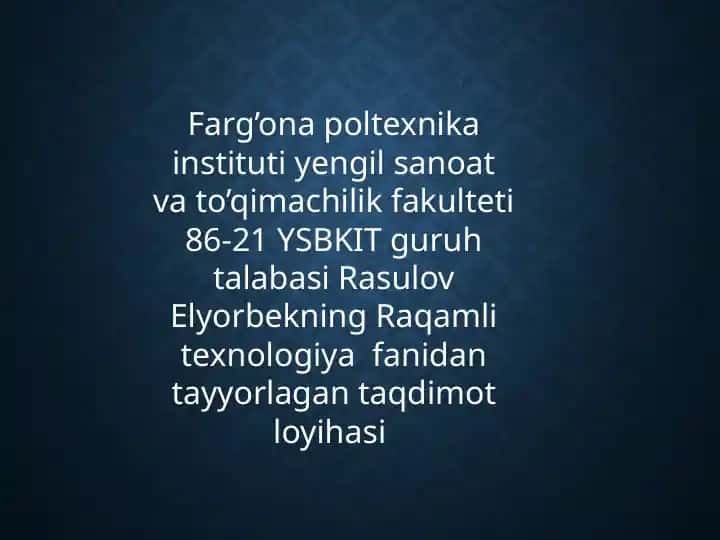 Ta’lim portallarining raqamli manbalari