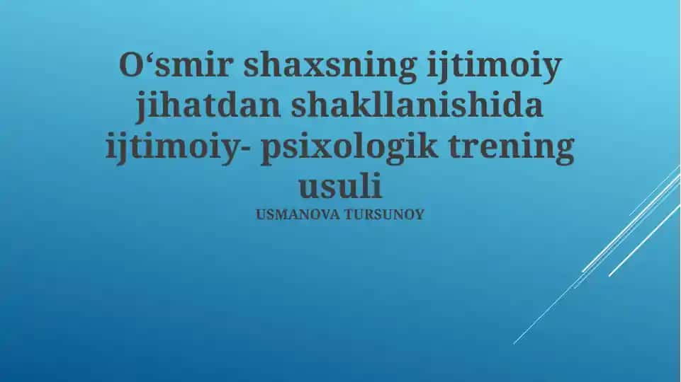 Ijtimoiy-psixologik trening usuli