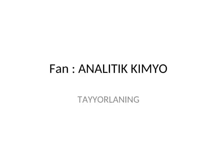 ANALITIK KIMYO