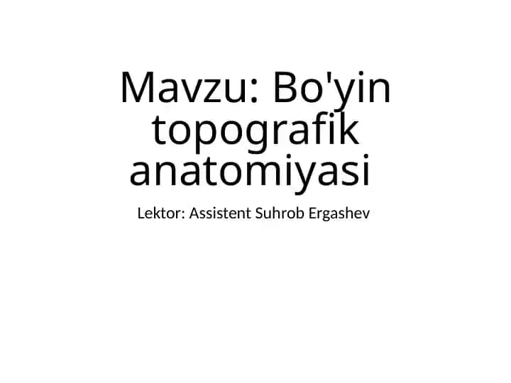 Bo'yintopografik anatomiyasi