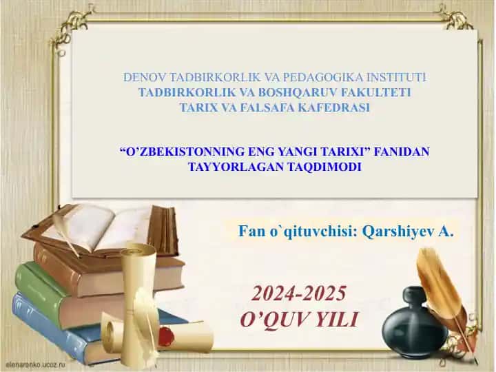 “O’ZBEKISTONNING ENG YANGI TARIXI” TAQDIMOTI