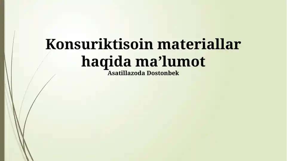 Qurilish materiallari haqida maʼlumot