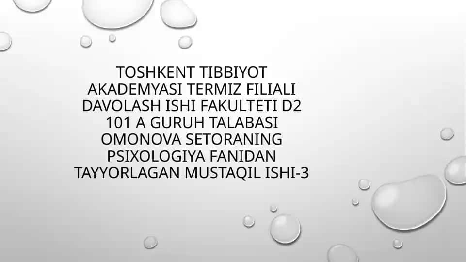Omonova Setoraning psixologiya fanidan tayyorlagan mustaqil ishi-3