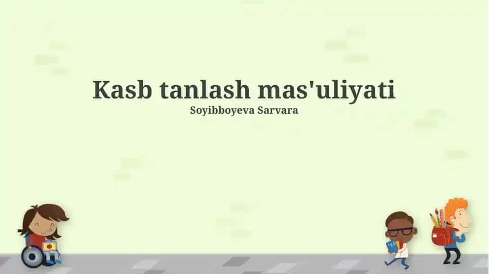 Kasb tanlash mas'uliyati