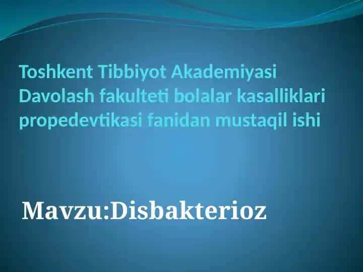 Disbakterioz