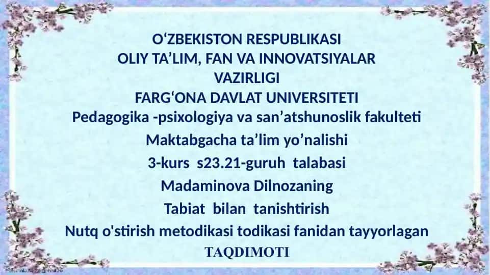 Tabiat bilan tanishtirish